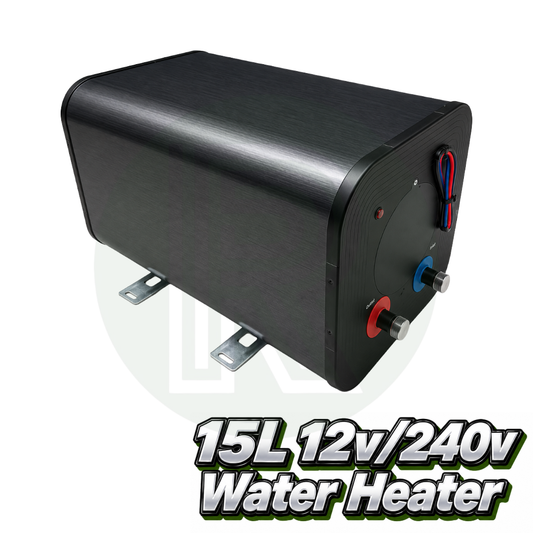 15L 12V and 240V water heater with LCD display for campervan and motorhome hot water systems