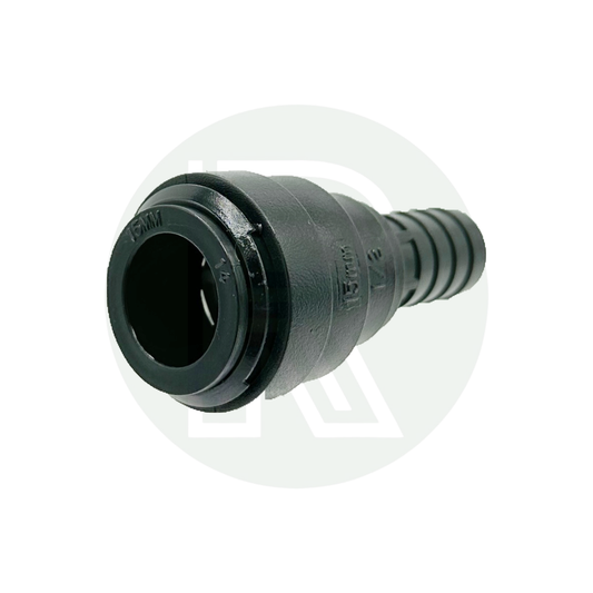 15mm Pushfit Female to 1/2" Male Barb