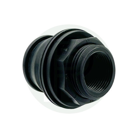 1 inch Kwiq tank fitting bulkhead connector male thread black plastic water tank adapter