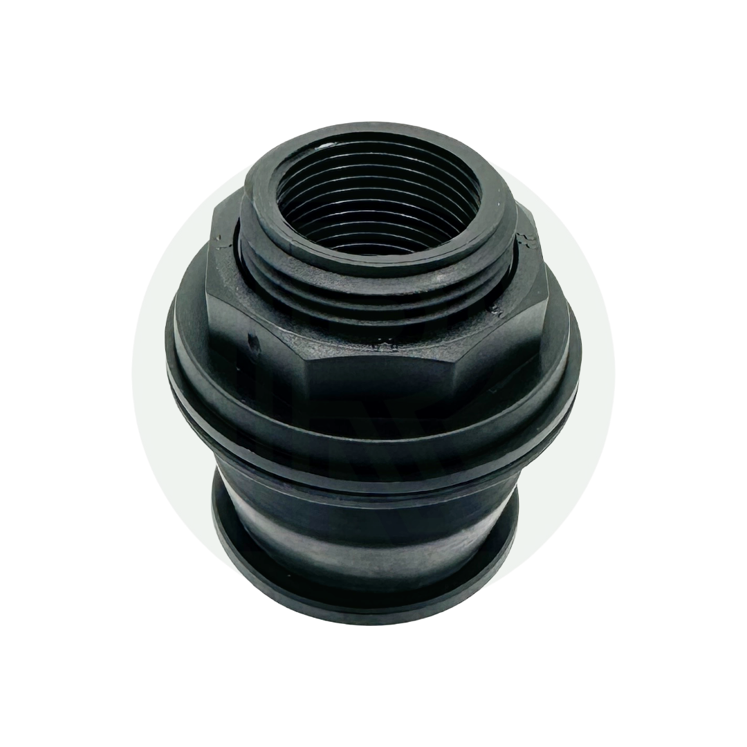 1 inch Kwiq bulkhead fitting straight connector water tank plumbing adapter black plastic