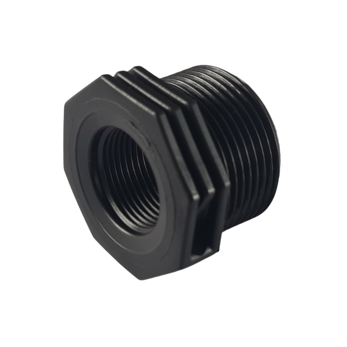1 1/4" BSP Male to 1/2" BSP Female Black Reducing Bush