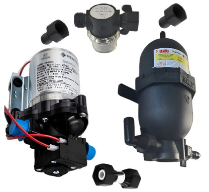 12v/30psi/7Ltr Shurflo Trail King Water Pump & Fiamma Accumulator With Fittings