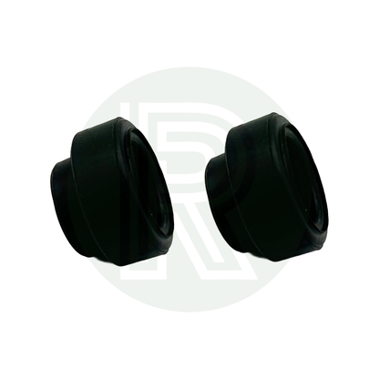 Pair of 23.5mm rubber sealing sleeves for waste pipe outlet fittings in leisure vehicle plumbing systems