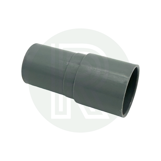 28.5mm to 28mm push fit grey straight waste pipe reducer for connecting convoluted waste hose to rigid waste pipe in motorhome caravan campervan and marine plumbing systems