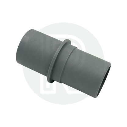 28.5mm to 28mm push fit grey straight waste pipe reducer with stop collar for connecting convoluted waste hose to rigid waste pipe in motorhome caravan campervan and marine plumbing systems