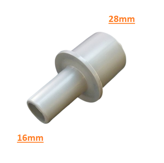 28mm to 16mm Push Fit Grey Straight Waste Pipe Reducer