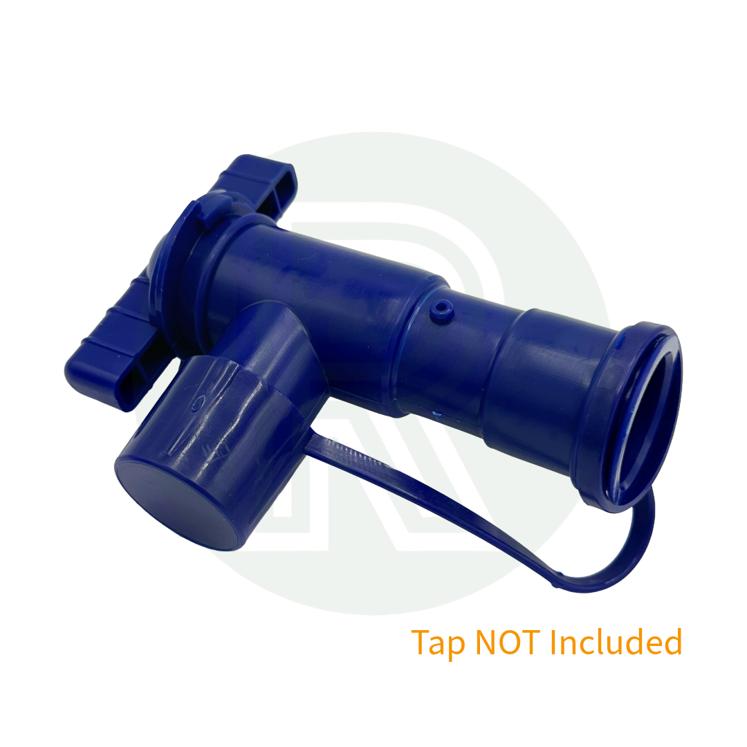 Compatible 28mm drain tap shown for reference suitable for blue replacement drain tap cap