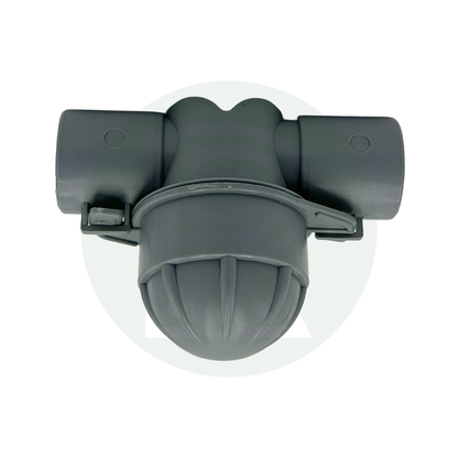 Grey 28mm waste water odour trap for rigid waste pipe installations in caravans and motorhomes