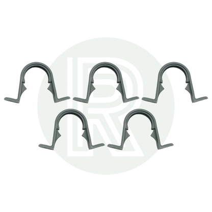 Pack of 5 grey 28mm pipe clips for mounting waste water pipe in campervan caravan and motorhome conversions