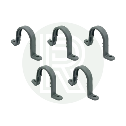 28mm saddle fixing clips pack of 5 grey for securing waste pipe in motorhome caravan campervan and marine plumbing systems