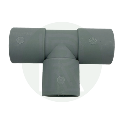 28mm push fit tee waste pipe fitting for connecting multiple grey water outlets in campervan and caravan installations