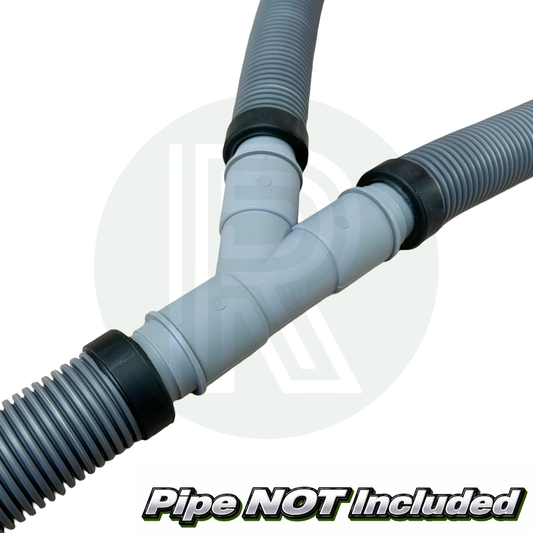28mm Y pipe connector assembled with flexible hoses attached, vacuum pipe adapter set, pipe not included