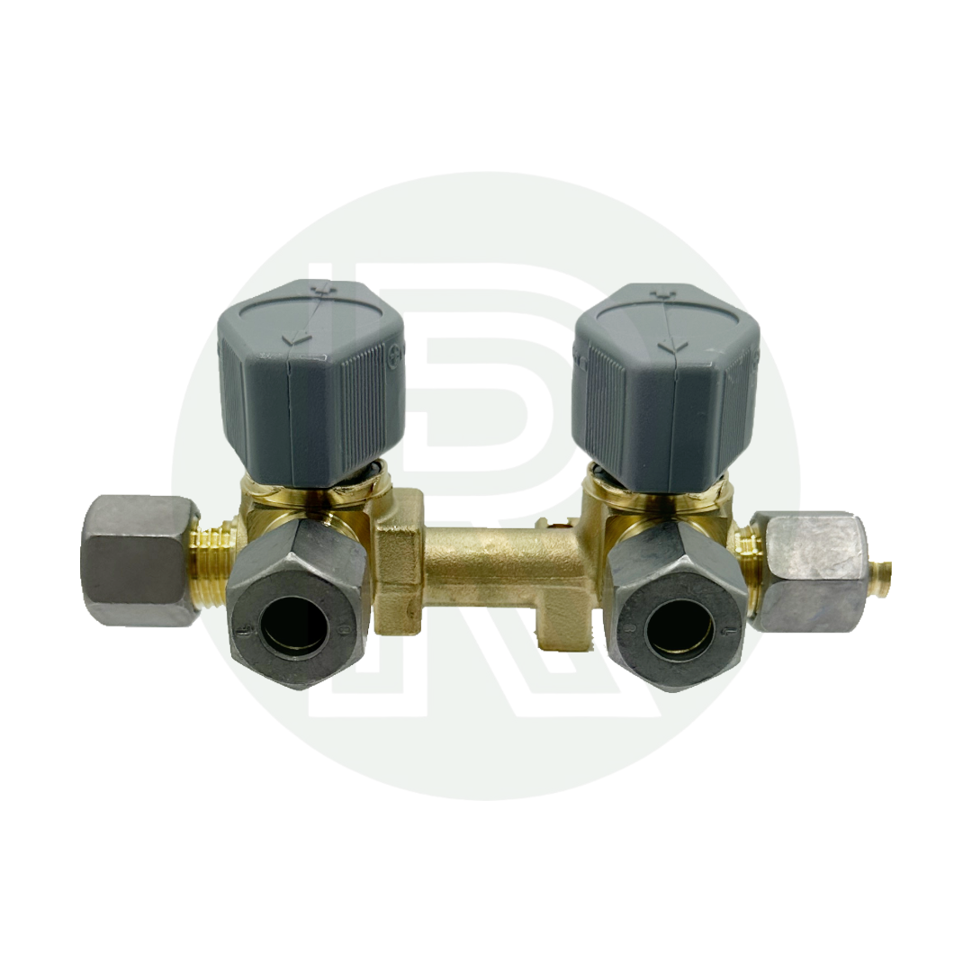 Truma gas manifold two outlet with quarter turn valves