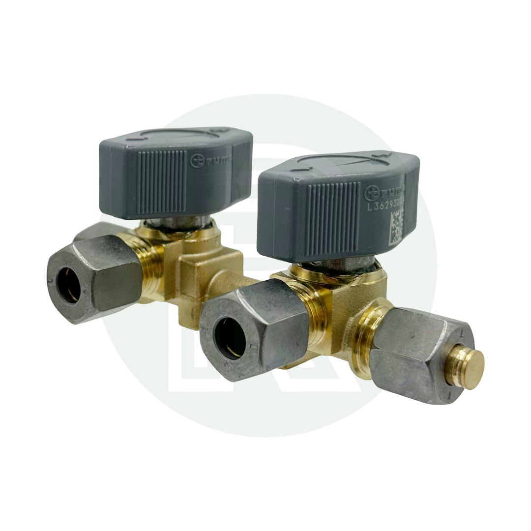 Truma 2 way gas manifold with dual 8mm outlet isolation valves