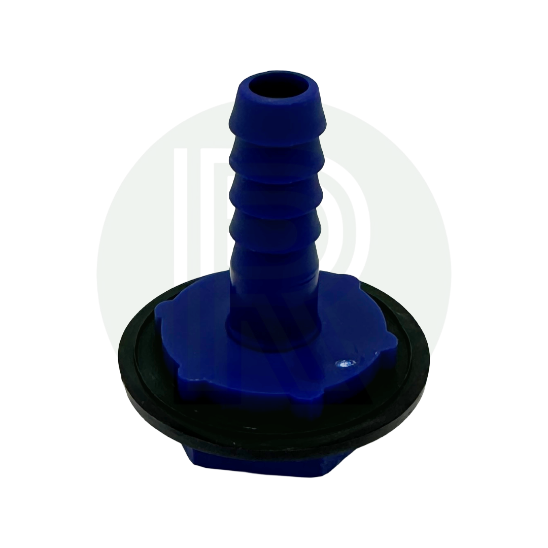 3/4" BSP Male to 3/8" (10mm) Male Barbed Straight Tank Connector with Washer & Nut