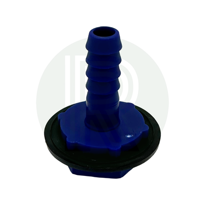 3/4" BSP Male to 3/8" (10mm) Male Barbed Straight Tank Connector with Washer & Nut