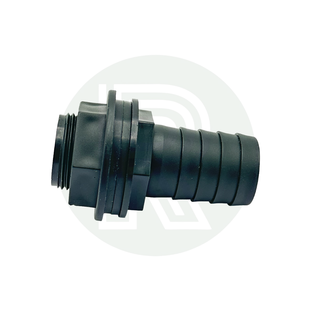 3/4 BSP 25mm hose tail straight tank outlet fitting plastic connector