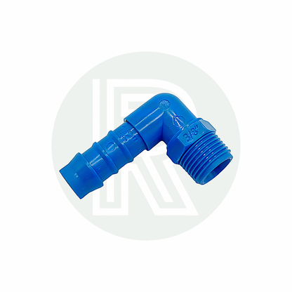 3/8 inch BSP male to 1/2 inch 12mm elbow hose connector for caravan motorhome campervan and boat water systems
