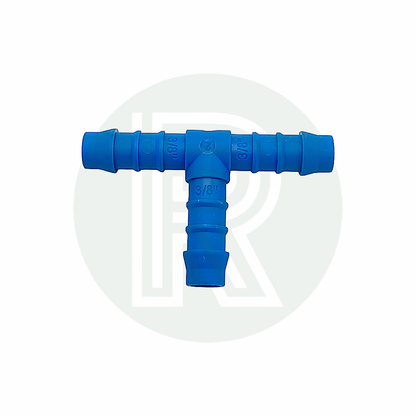 3/8 inch equal T hose adaptor with three equal hose tails for fresh water and plumbing applications