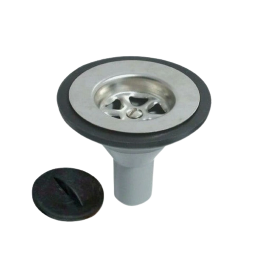 1¾" (45mm) - ¾" (20mm) Push Fit Grey Straight Sink Waste Fitting