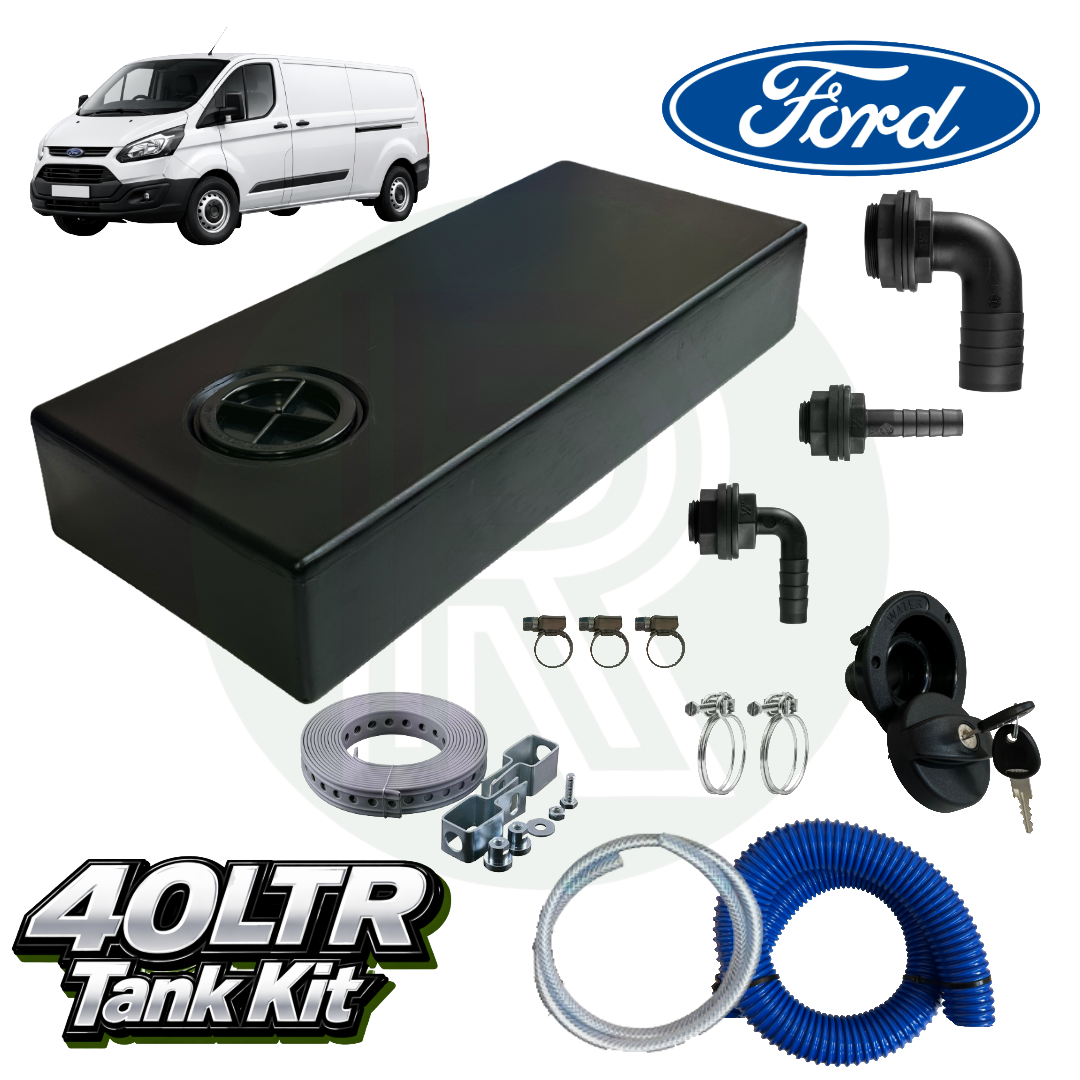 40 Litre Underfloor Fresh Water Tank (Topfill) for Ford Transit Custom (2012–2022, L1 & L2)