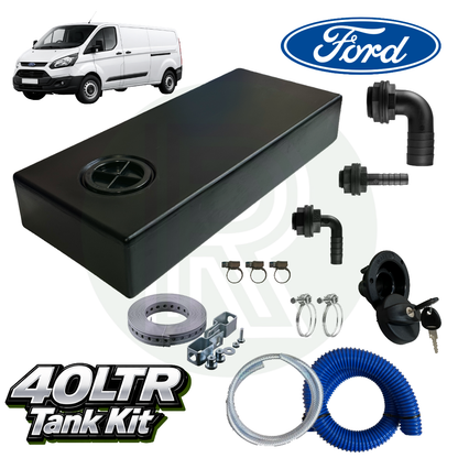 40 Litre Underfloor Fresh Water Tank (Topfill) for Ford Transit Custom (2012–2022, L1 & L2)