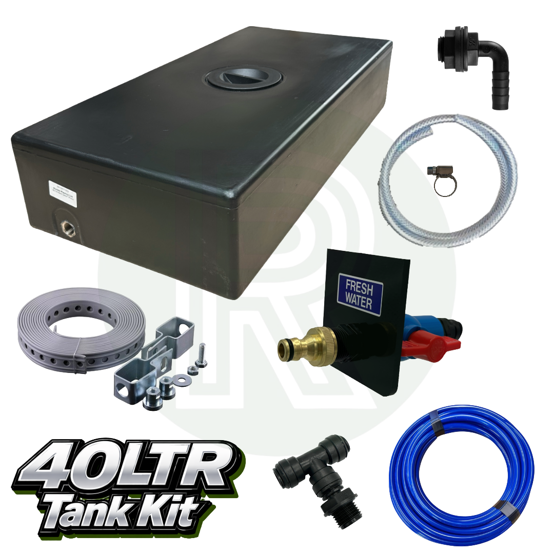 40L Underslung Fresh Water Tank & Back Fill Kit 750mm(L) x 370mm(W) x 160mm(H)