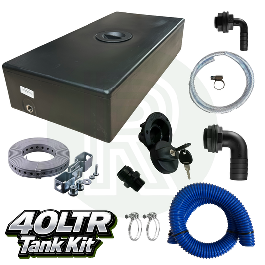 40L Underslung Fresh Water Tank & Topfill Kit 750mm(L) x 370mm(W) x 160mm(H)