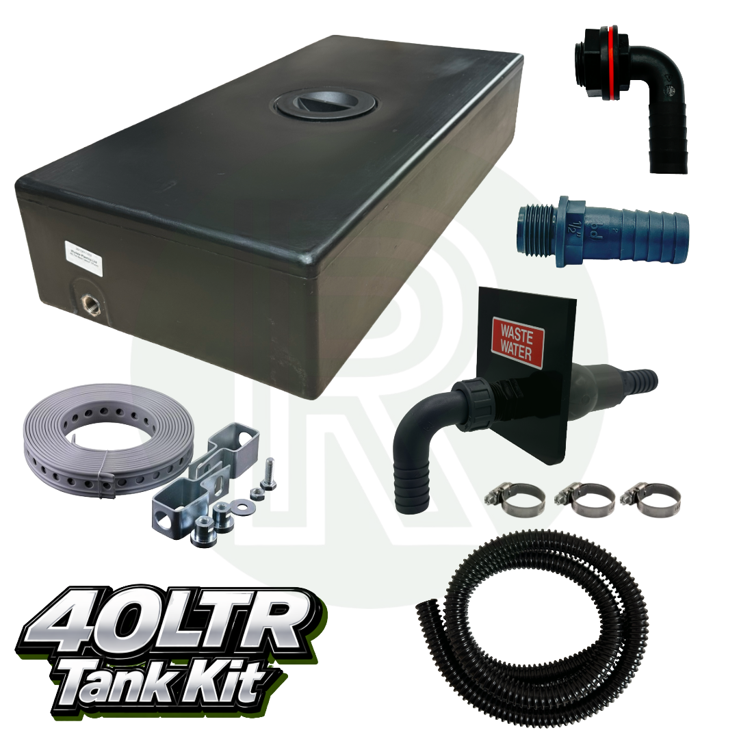40L Underslung Waste Water Tank & Sill Kit 750mm(L) x 370mm(W) x 160mm(H)
