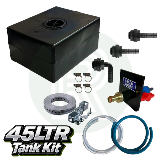 45 Litre Universal Underfloor Fresh Water Tank with Backfill System