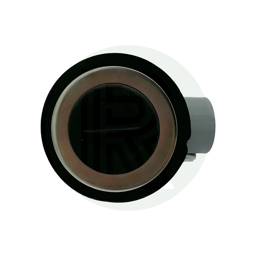 Rear view of grey 45mm angled sink waste fitting with 28mm push fit outlet connection
