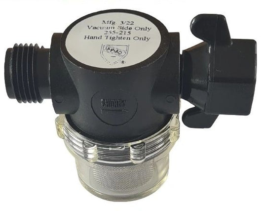 Shurflo/Fiamma/Seaflo pump filter/strainer 1/2"BSP Male Inlet - 1/2"BSP Swivel Outlet