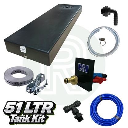 51L Underslung Fresh Water Tank & Back Fill Kit 1200mm(L) x 400mm(W) x 120mm(H)