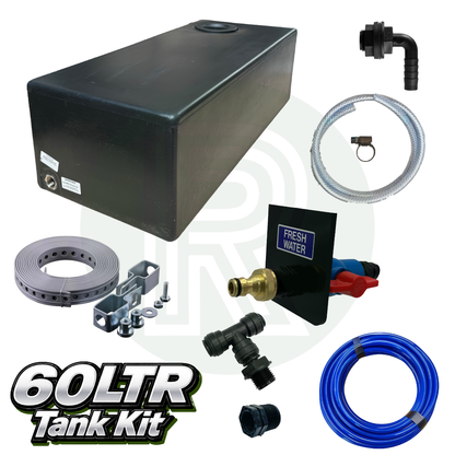 60L Underslung Fresh Water Tank & Back Fill Kit 800mm(L) x 350mm(W) x 250mm(H)