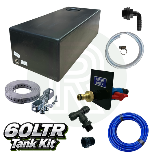 60L Underslung Fresh Water Tank & Back Fill Kit 800mm(L) x 350mm(W) x 250mm(H)