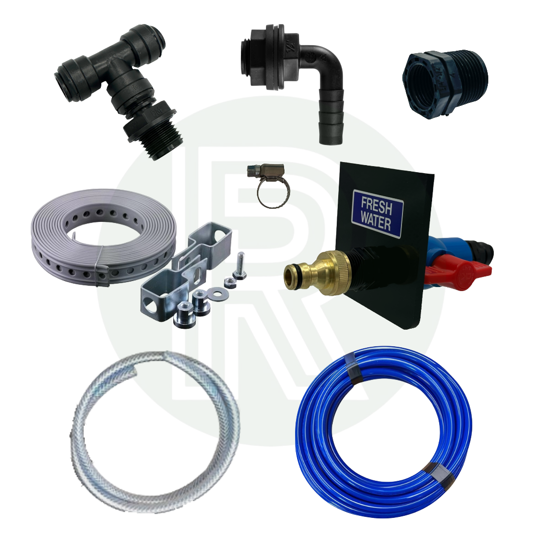 60L Underslung Fresh Water Tank & Back Fill Kit 800mm(L) x 350mm(W) x 250mm(H)