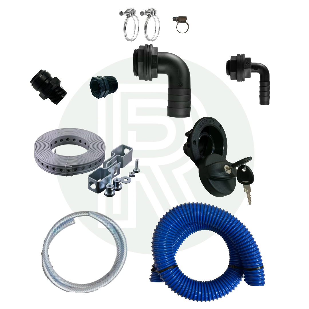 60L Underslung Fresh Water Tank & Topfill Kit 800mm(L) x 350mm(W) x 250mm(H)