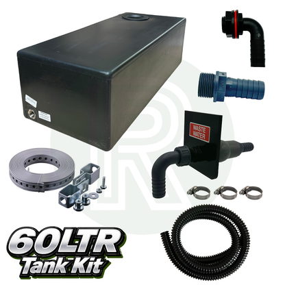 60L Underslung Waste Water Tank & Sill Kit 800mm(L) x 350mm(W) x 250mm(H)