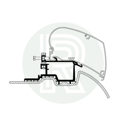 Thule Omnistor 6300 3.75m Black Awning Pack+Adapter for Fiat Ducato L3H2 2006+