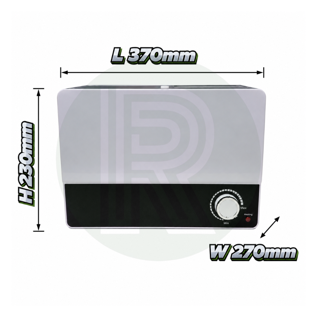 Dimensions of 6L 12V water heater for campervan and motorhome installation