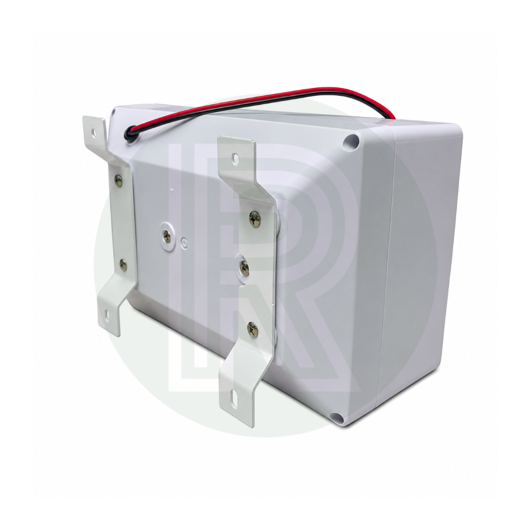 Internal view of 6L 12V water heater showing tank and electrical connections