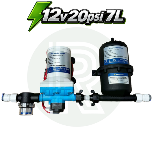 12v DC 20psi 7L Liberty Max Water Pump +  Accumulator + Fittings + Filter