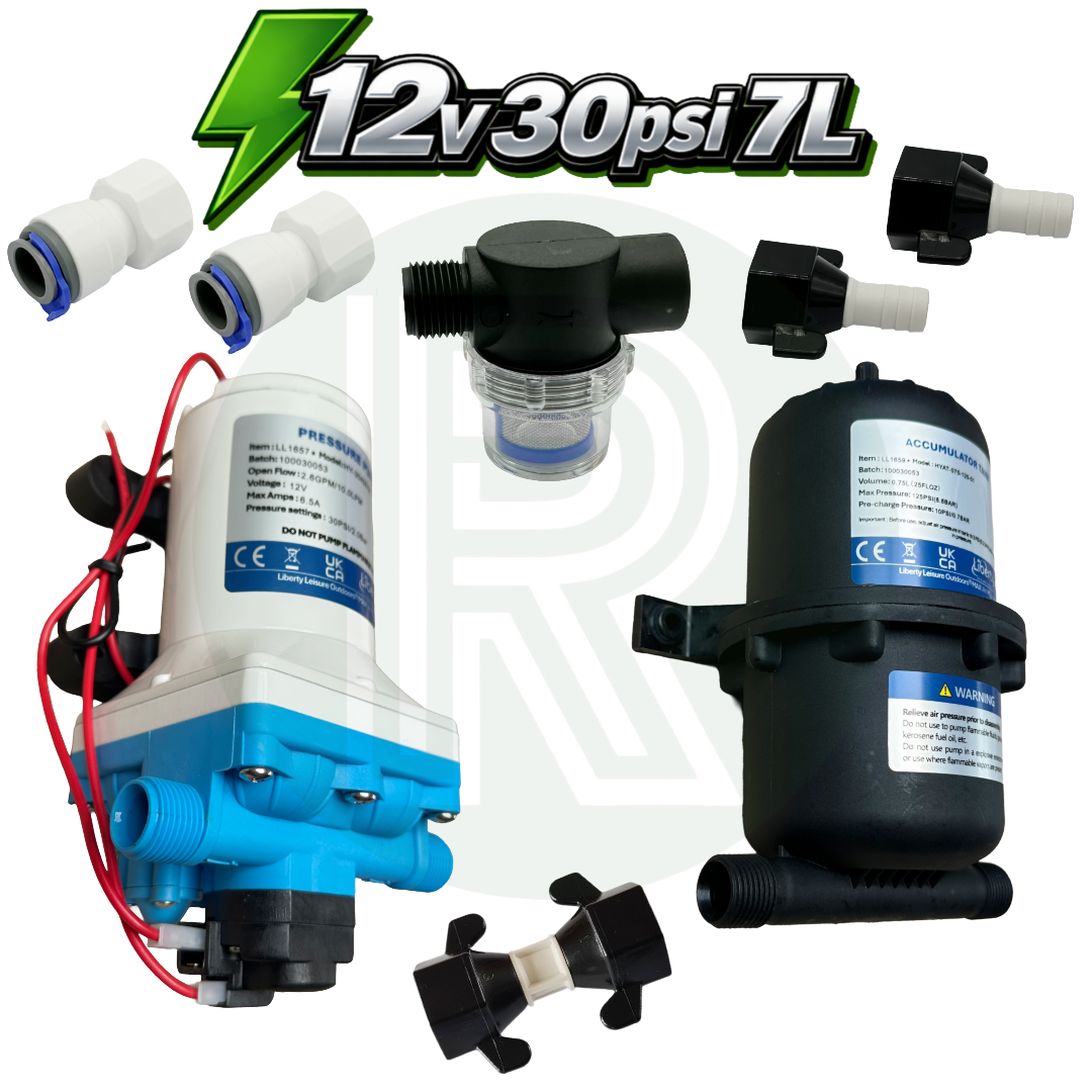 12v DC 30psi 7L Liberty Max Water Pump +  Accumulator + Fittings + Filter