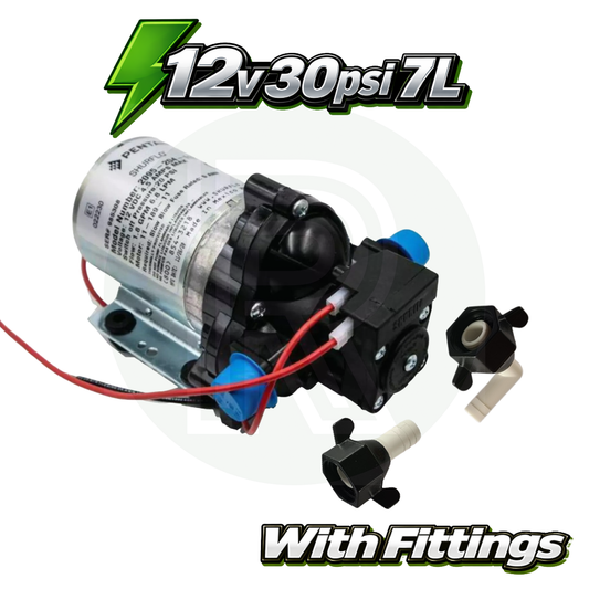 12v/30psi/7Ltr Shurflo Trail King Water Pump - Retail Packed With Fittings
