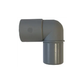 28mm Push Fit Grey Stem Elbow Waste Pipe Connector