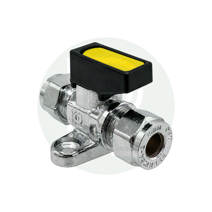 8mm gas isolation valve with fixing holes for campervan motorhome and caravan LPG systems