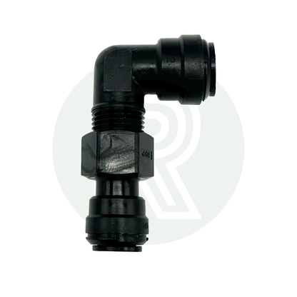 15-12mm 90 Degree Pushfit Adaptor for Bullfinch Outdoor Shower Point - Black