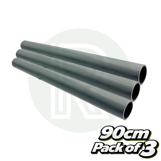 90cm Long Grey Push Fit Rigid Waste Pipe (28mmOD) Pack of 3