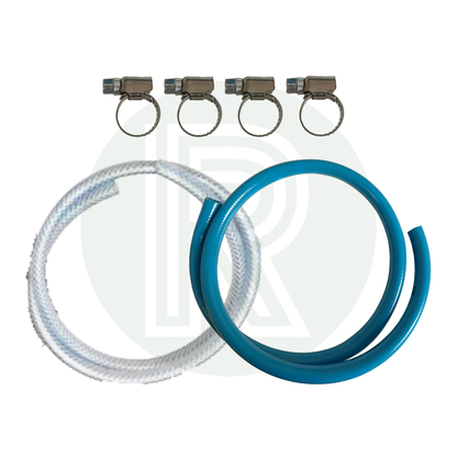Backfill Kit Accessories with Reinforced Water Hose Blue Hose and Four Stainless Hose Clamps