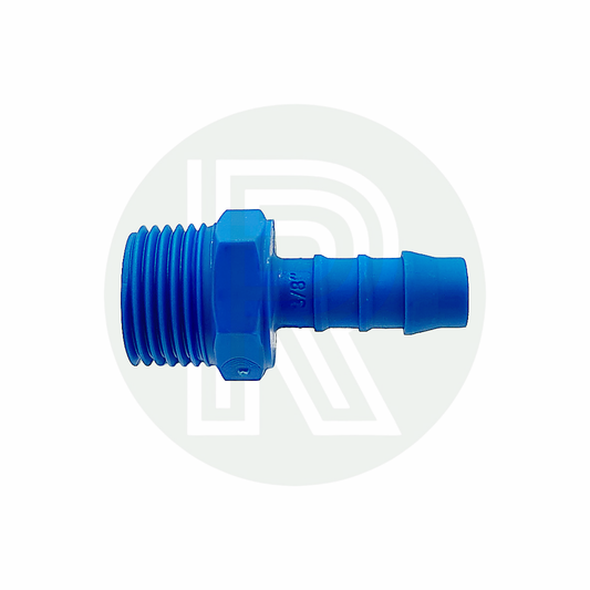 1/2" BSP Male to 3/8" (10mm) Male Barbed Hose Tail